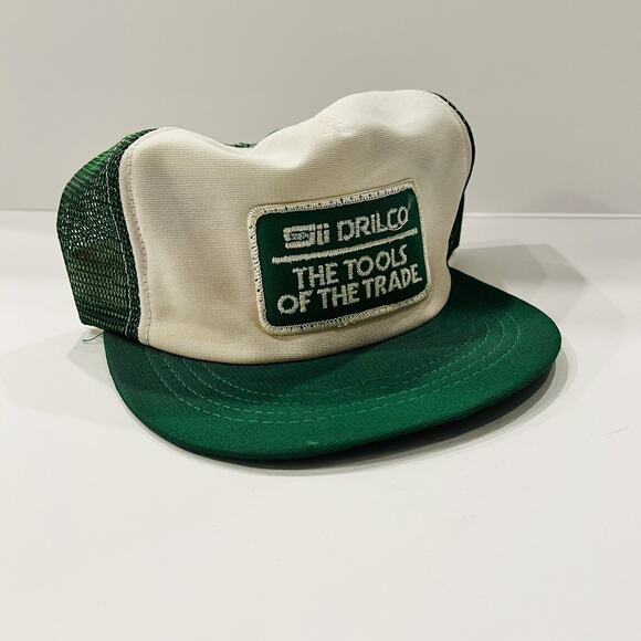 Vintage DRILCO SMITH Tools of Trade Patch Trucker Mesh Hat Green USA SEM… - Picture 1 of 7